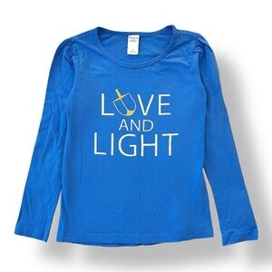 Melrose and Market | Girls Love and Light Sparkle Hanukkah Long Sleeve Tee (S)